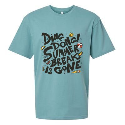 Ding Dong Summer Break Is Gone Sueded Cloud Jersey T-Shirt