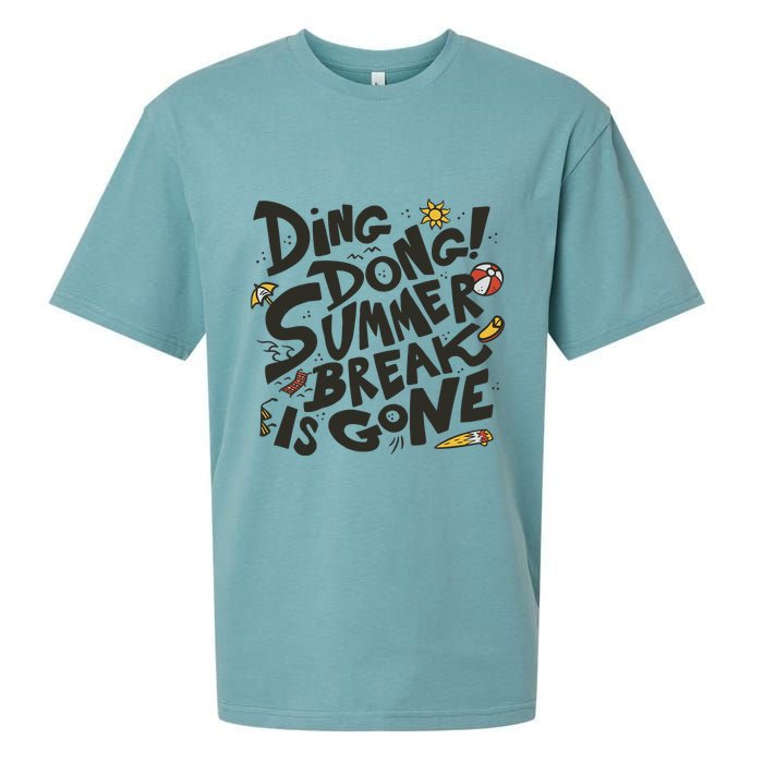 Ding Dong Summer Break Is Gone Sueded Cloud Jersey T-Shirt