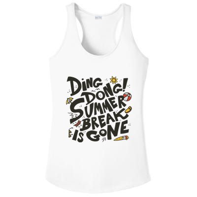 Ding Dong Summer Break Is Gone Ladies PosiCharge Competitor Racerback Tank