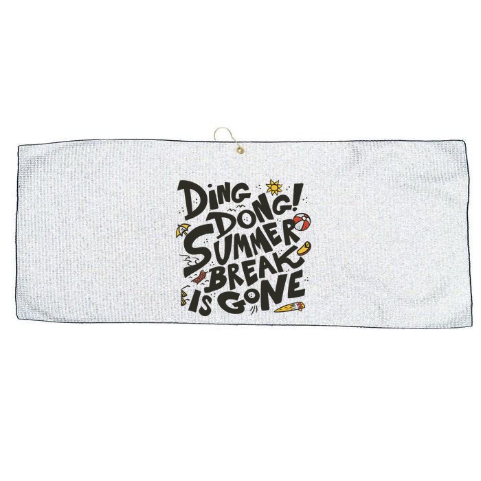 Ding Dong Summer Break Is Gone Large Microfiber Waffle Golf Towel