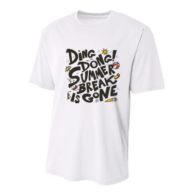 Ding Dong Summer Break Is Gone Youth Performance Sprint T-Shirt