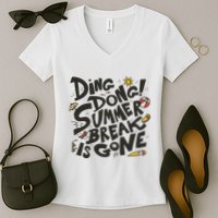 Ding Dong Summer Break Is Gone Women's V-Neck T-Shirt