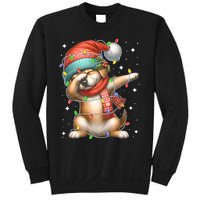 Dabbing Dog Santa Hat Christmas Lights Sweatshirt