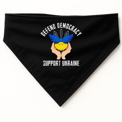 Defend Democracy Support Ukraine Stand With Zelensky Peace 1 USA-Made Doggie Bandana