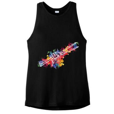 Drummer Drum Set Drumsticks Ladies PosiCharge Tri-Blend Wicking Tank