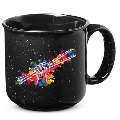 Drummer Drum Set Drumsticks 15oz Campfire Ceramic Mug