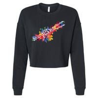 Drummer Drum Set Drumsticks Cropped Pullover Crew