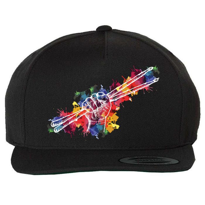 Drummer Drum Set Drumsticks Wool Snapback Cap