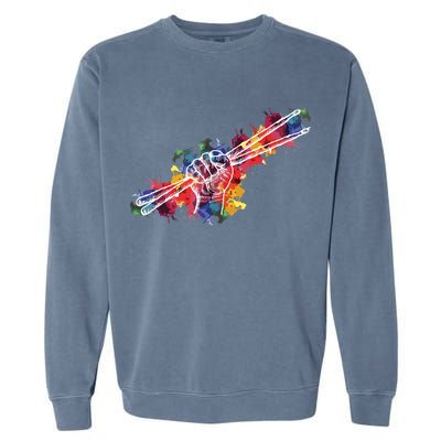 Drummer Drum Set Drumsticks Garment-Dyed Sweatshirt