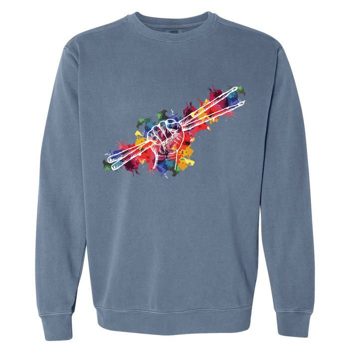 Drummer Drum Set Drumsticks Garment-Dyed Sweatshirt