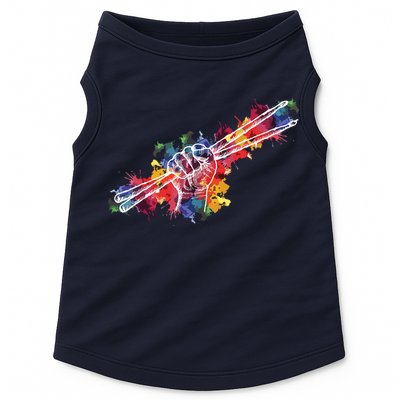 Drummer Drum Set Drumsticks Doggie Tank