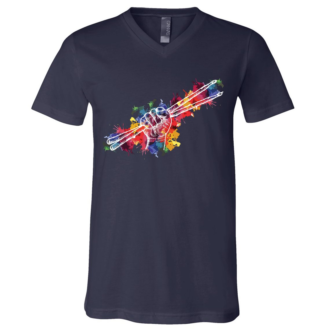 Drummer Drum Set Drumsticks V-Neck T-Shirt