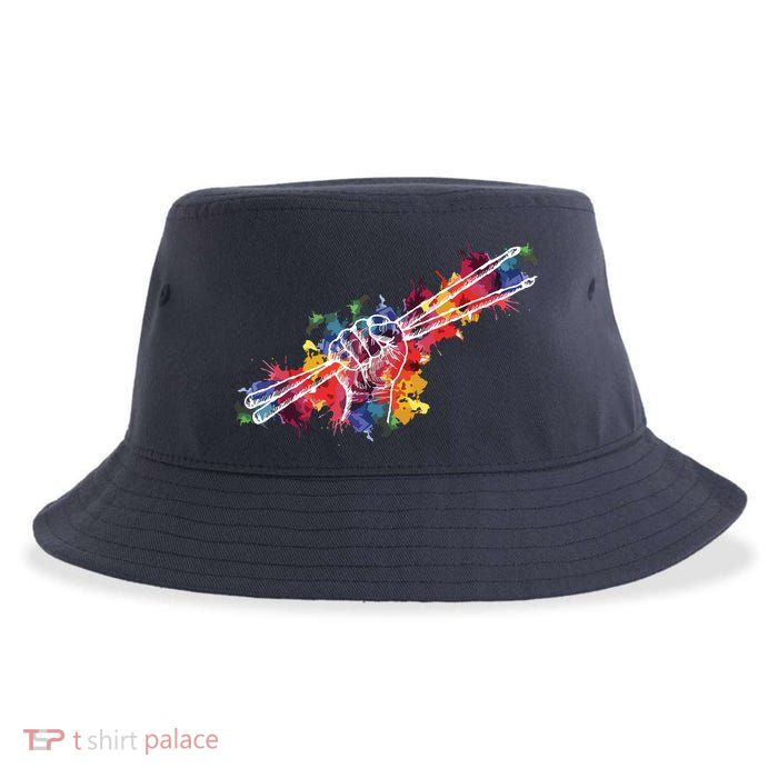 Drummer Drum Set Drumsticks Sustainable Bucket Hat