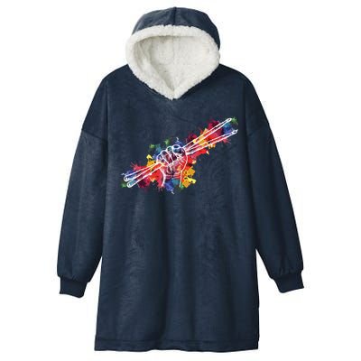 Drummer Drum Set Drumsticks Hooded Wearable Blanket