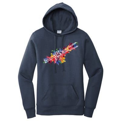 Drummer Drum Set Drumsticks Women's Pullover Hoodie