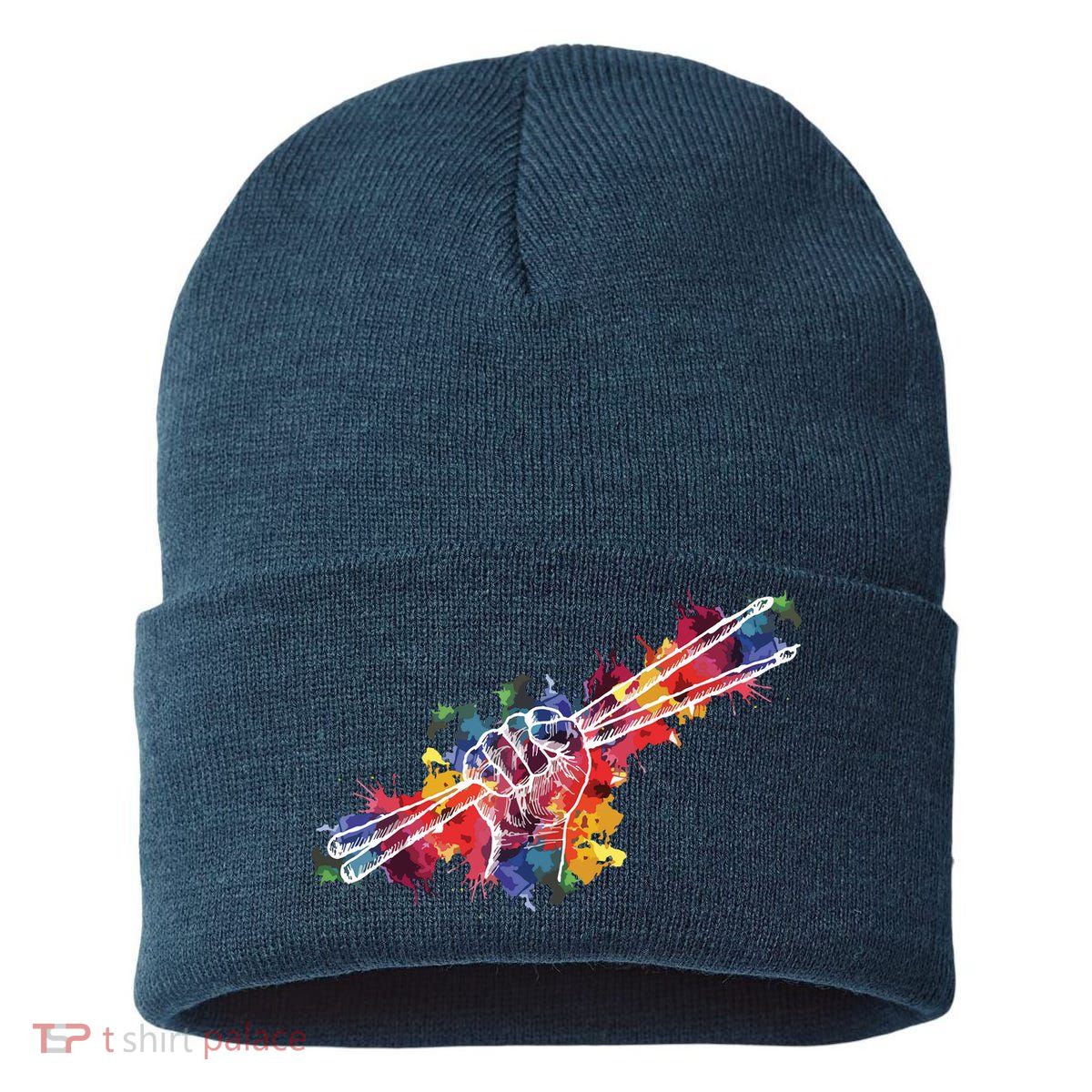 Drummer Drum Set Drumsticks Sustainable Knit Beanie