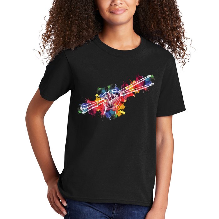 Drummer Drum Set Drumsticks Kids T-Shirt