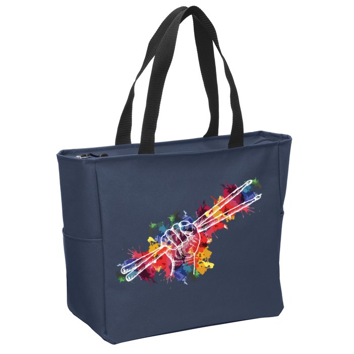 Drummer Drum Set Drumsticks Zip Tote Bag