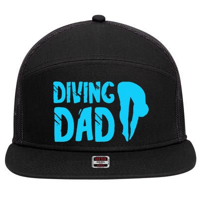 Diving Dad Springboard Swimming Platform Diver 7 Panel Mesh Trucker Snapback Hat