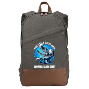 Doing Dad Shit Dad Joke Skeleton Dad Funny Dad Fathers Day Cotton Canvas Backpack