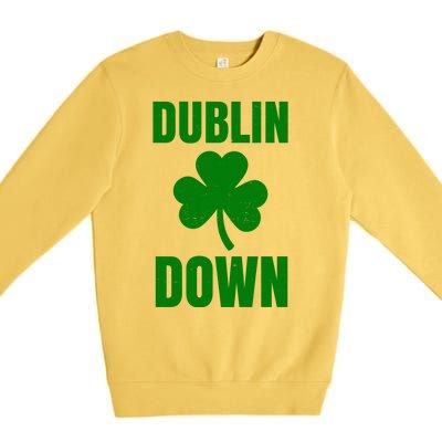 Dublin Down St Patricks Day Clover Premium Crewneck Sweatshirt