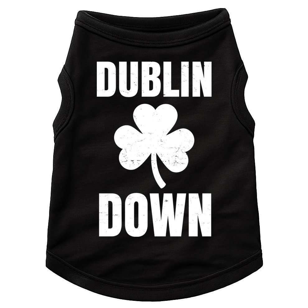 Dublin Down St Patricks Day Clover Doggie Tank