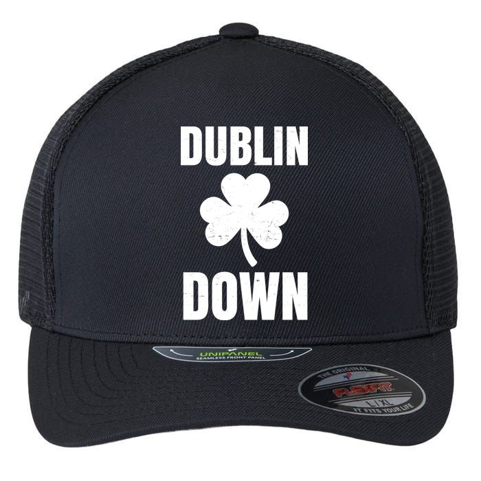 Dublin Down St Patricks Day Clover Flexfit Unipanel Trucker Cap