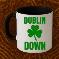 Dublin Down St Patricks Day Clover Mug