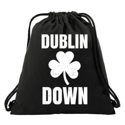 Dublin Down St Patricks Day Clover Drawstring Bag