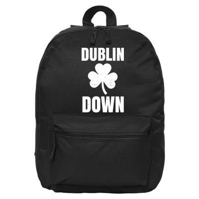 Dublin Down St Patricks Day Clover 16 in Basic Backpack
