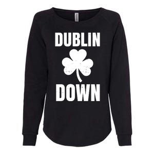 Dublin Down St Patricks Day Clover Womens California Wash Sweatshirt