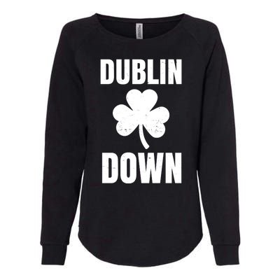 Dublin Down St Patricks Day Clover Womens California Wash Sweatshirt