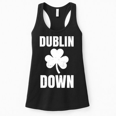 Dublin Down St Patricks Day Clover Womens Tank Top