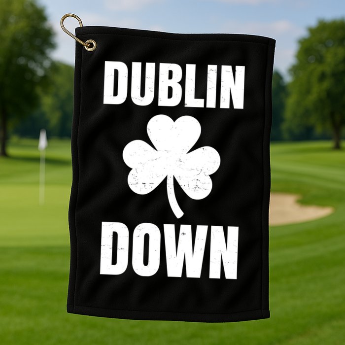 Dublin Down St Patricks Day Clover Golf Towel