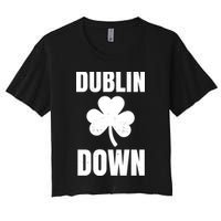 Dublin Down St Patricks Day Clover Women's Crop Top Tee