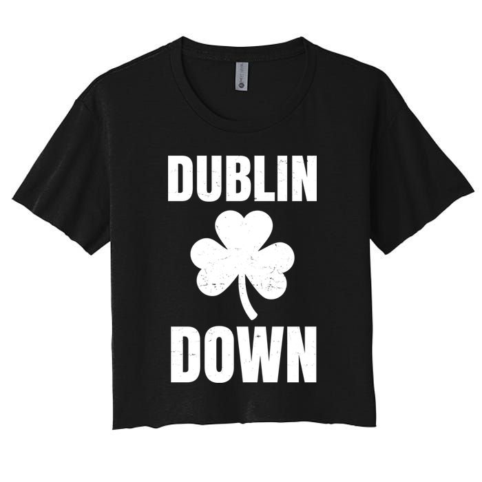 Dublin Down St Patricks Day Clover Women's Crop Top Tee