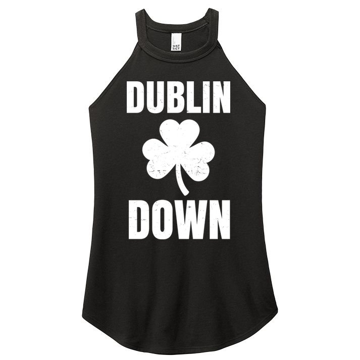 Dublin Down St Patricks Day Clover Women's Perfect Tri Rocker Tank
