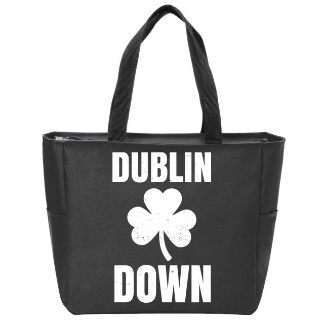Dublin Down St Patricks Day Clover Zip Tote Bag