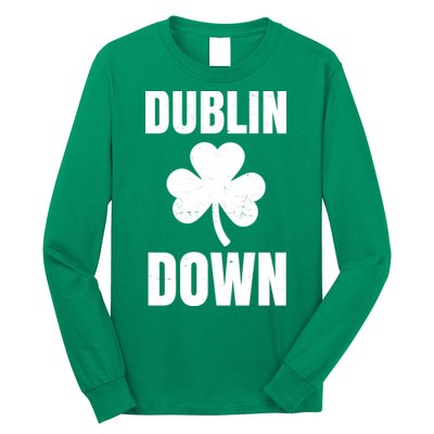 Dublin Down St Patricks Day Clover Long Sleeve Shirt