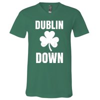 Dublin Down St Patricks Day Clover V-Neck T-Shirt