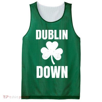 Dublin Down St Patricks Day Clover Mesh Reversible Basketball Jersey Tank