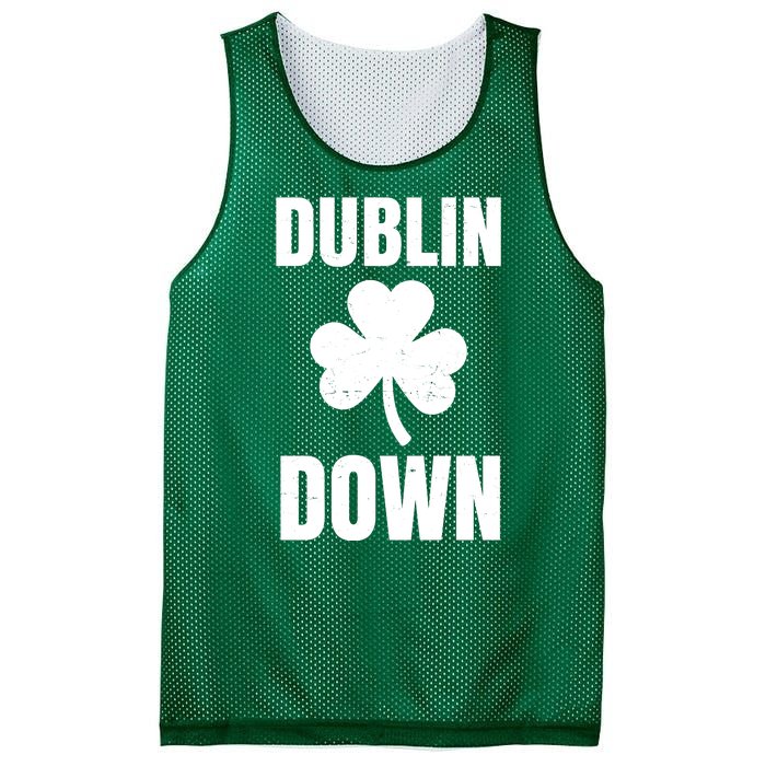 Dublin Down St Patricks Day Clover Mesh Reversible Basketball Jersey Tank