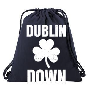 Dublin Down St Patricks Day Clover Drawstring Bag