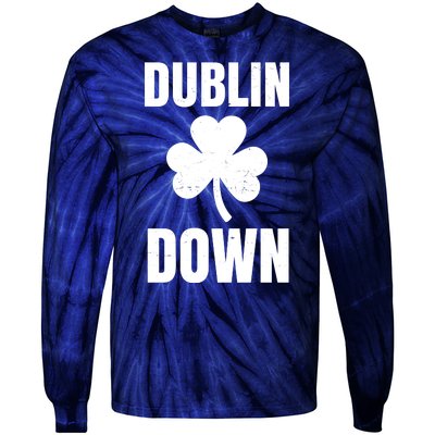 Dublin Down St Patricks Day Clover Tie-Dye Long Sleeve Shirt