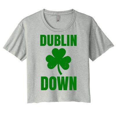 Dublin Down St Patricks Day Clover Women's Crop Top Tee