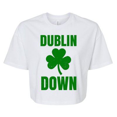 Dublin Down St Patricks Day Clover Bella+Canvas Jersey Crop Tee