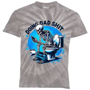 Doing Dad Shit Dad Joke Skeleton Dad Funny Dad Fathers Day Kids Tie-Dye T-Shirt