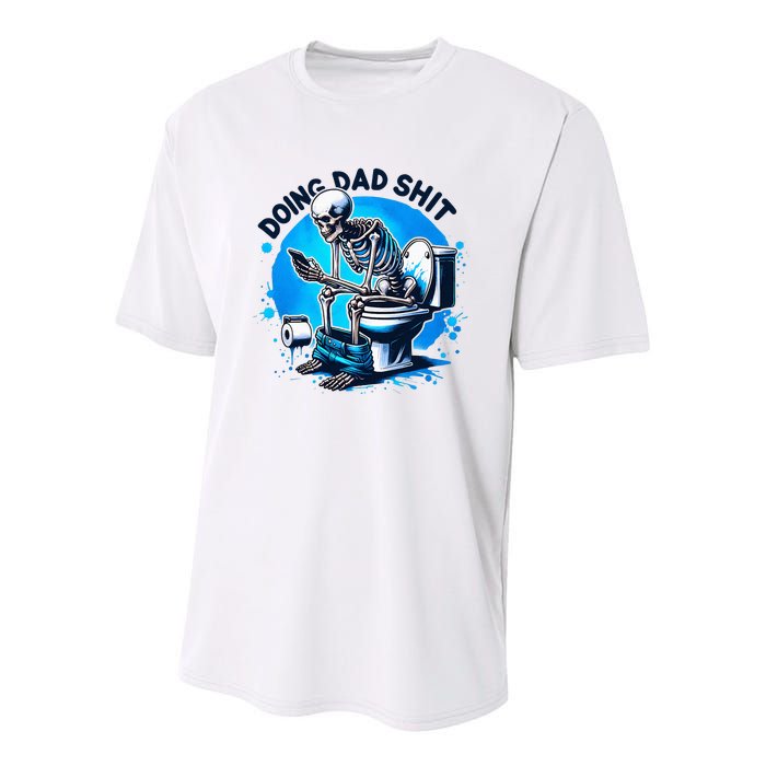 Doing Dad Shit Dad Joke Skeleton Dad Funny Dad Fathers Day Youth Performance Sprint T-Shirt