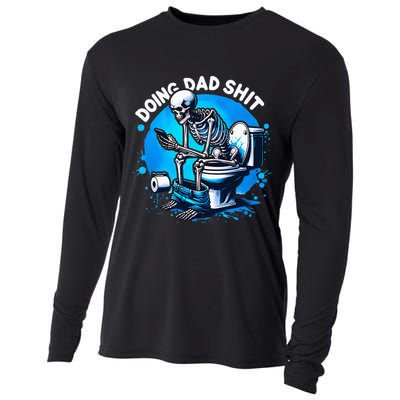 Doing Dad Shit Dad Joke Skeleton Dad Funny Dad Fathers Day Cooling Performance Long Sleeve Crew