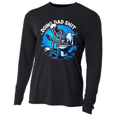 Doing Dad Shit Dad Joke Skeleton Dad Funny Dad Fathers Day Cooling Performance Long Sleeve Crew